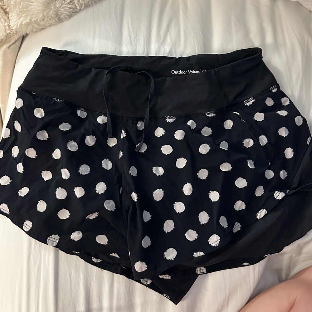Outdoor Voices Black Polka Dot Shorts